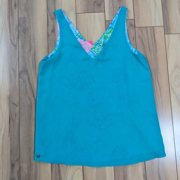 EUC! Lilly Pulitzer Lileeze Florin Reversible V Neck Top Bohemian Queen Size XS - Picture 11 of 12